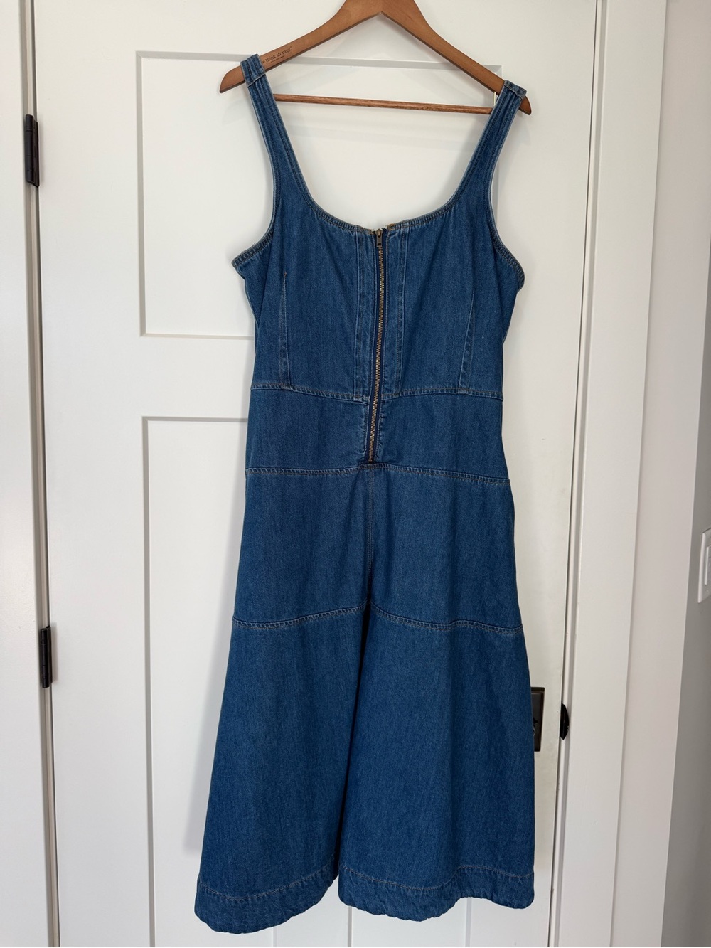 Free Assembly Sleeveless Scoop Neck Denim Midi Dress Size XL